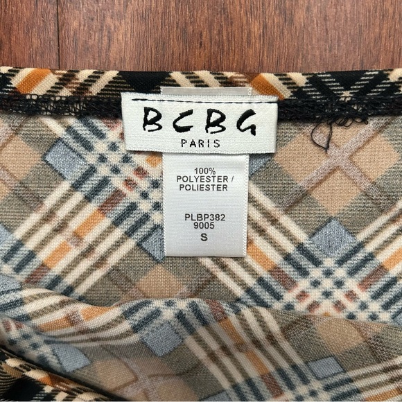 Y2K 90’s BCBG Black and Tan Plaid Pencil Skirt, Size Small - Picture 7 of 7